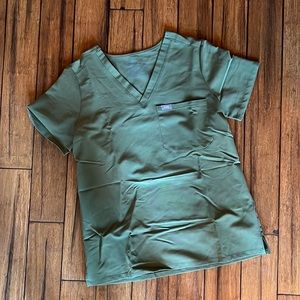 Figs Catarina - One-Pocket Scrub Top in Dark Olive